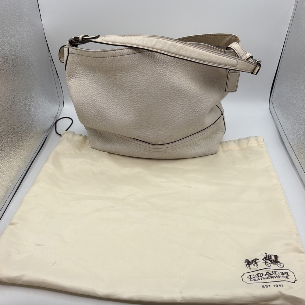 Vintage Coach Camel Tan Pebbled Leather Shoulder Bag 14" Slouchy Hobo 5715